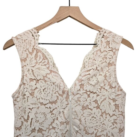 Lulu's Love Swept White Lace Midi Skater Dress With Pockets Sz S - Picture 5 of 10